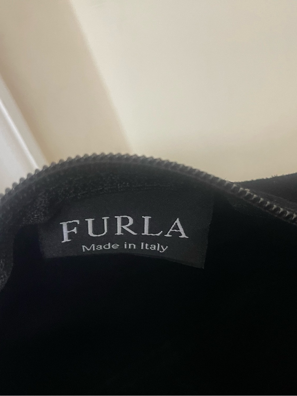 Furla Rare Black mini Suede Shoulder Bag with Brass Studs - Picture 8 of 16